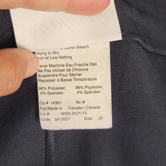 Stephanie Blue Pockets High Rise Straight Wide Leg Dress Pants Plus Size 20 - Picture 8 of 12